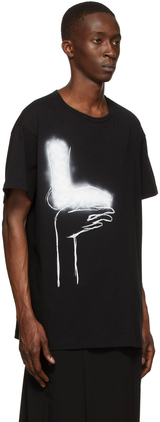 Yohji Yamamoto Black Cotton T-Shirt Yohji Yamamoto