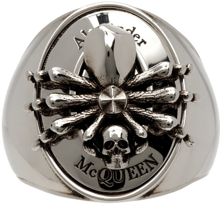 Photo: Alexander McQueen Silver Spider Skull Ring