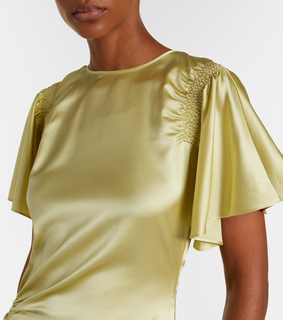 Veronica Beard Huntleigh ruched silk-blend satin gown