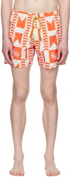 Rhude Orange & Off-White Grasse Swim Shorts