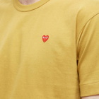 Comme des Garçons Play Men's Small Red Heart T-Shirt in Olive