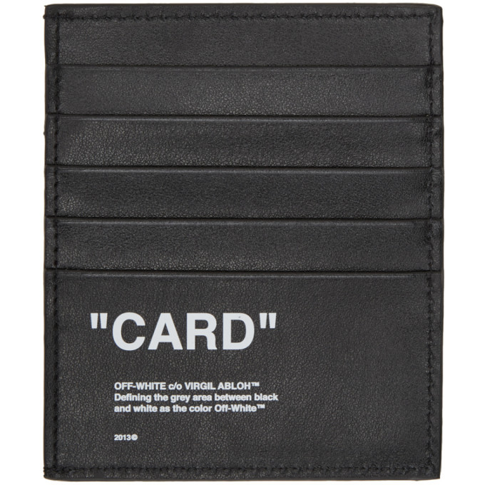 Off-White Quote Leather Card Case Black/ White