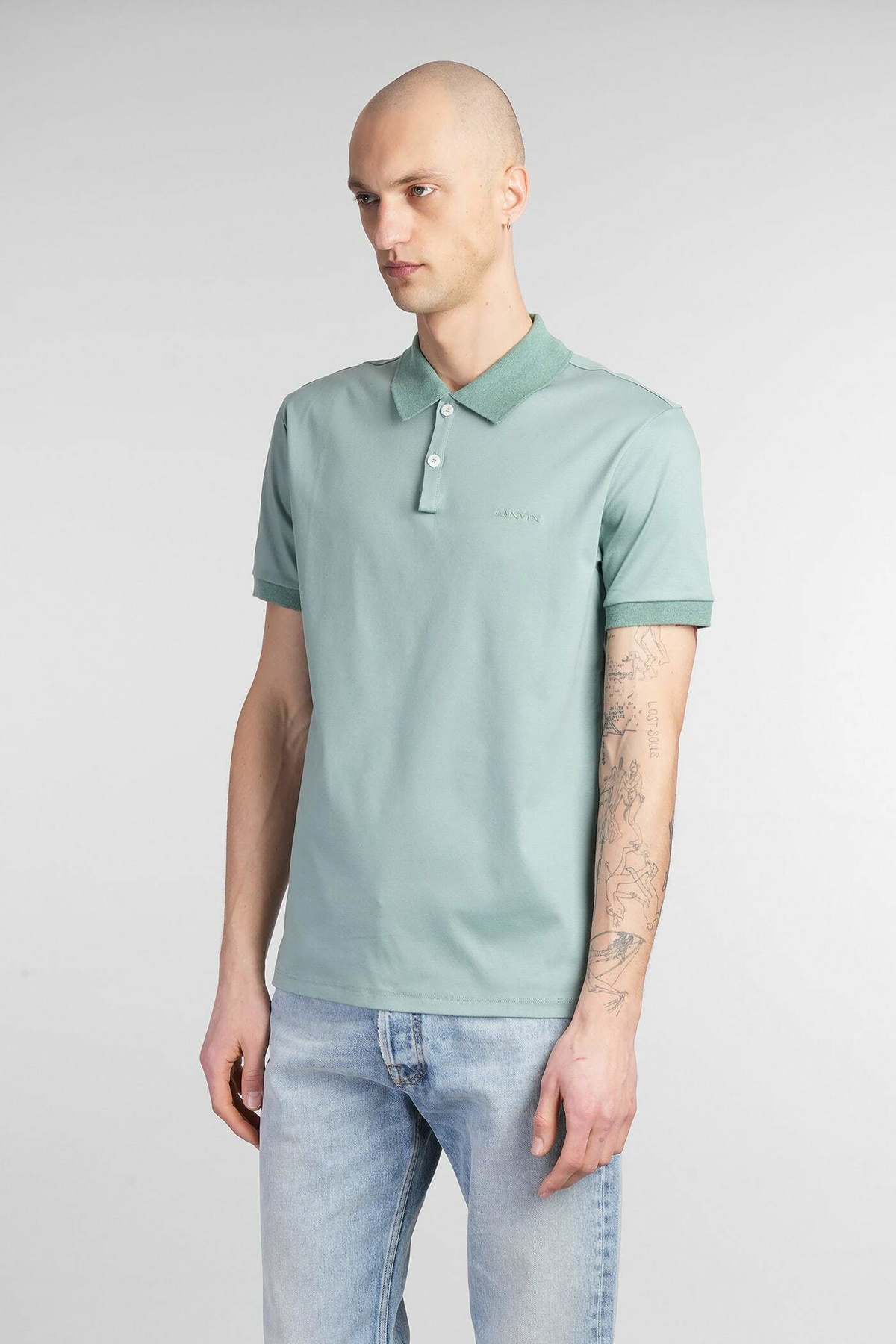 Lanvin Polo In Green Cotton