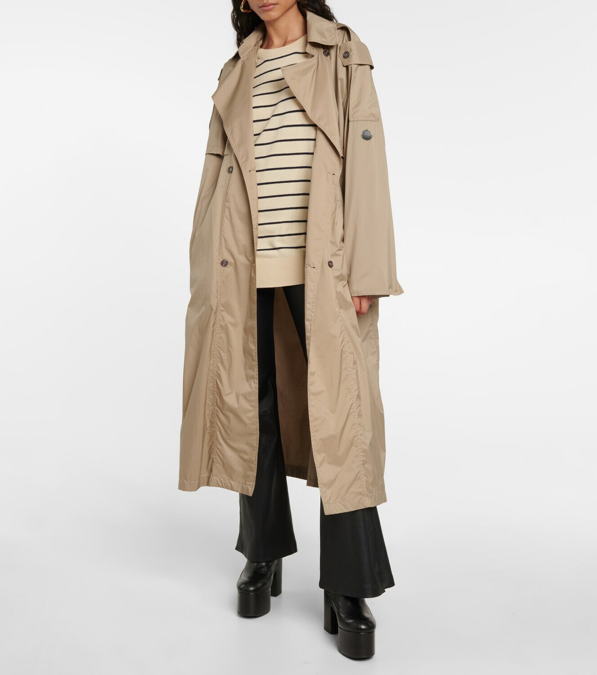 Moncler**トレンチコート DEVA**Beige/Black Moncler Deva trench coat Moncler