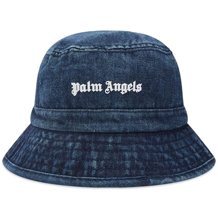 Photo: Palm Angels Denim Logo Bucket Hat