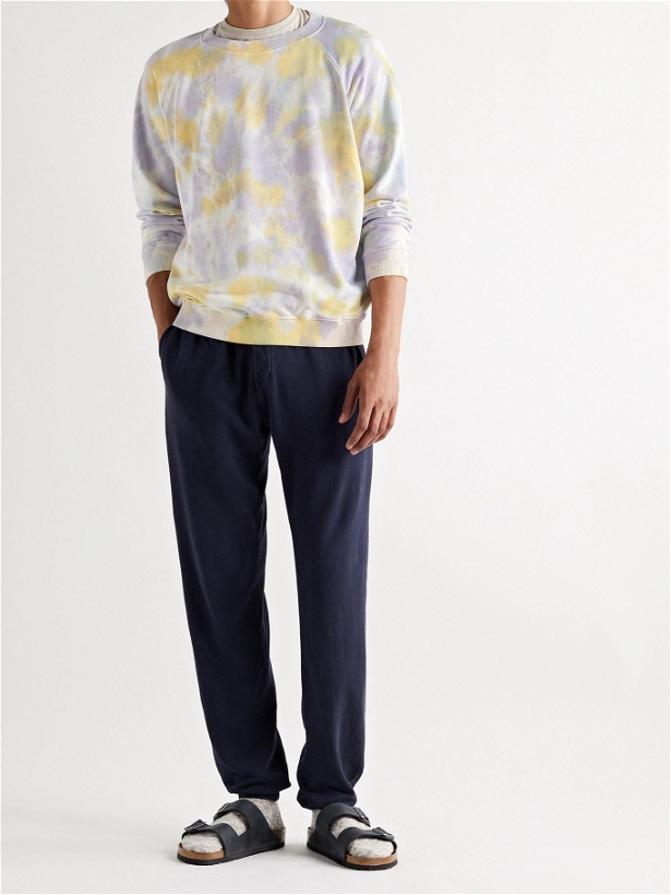 Photo: Jungmaven - Bonfire Tie-Dyed Hemp and Organic Cotton-Blend Jersey Sweatshirt - Yellow