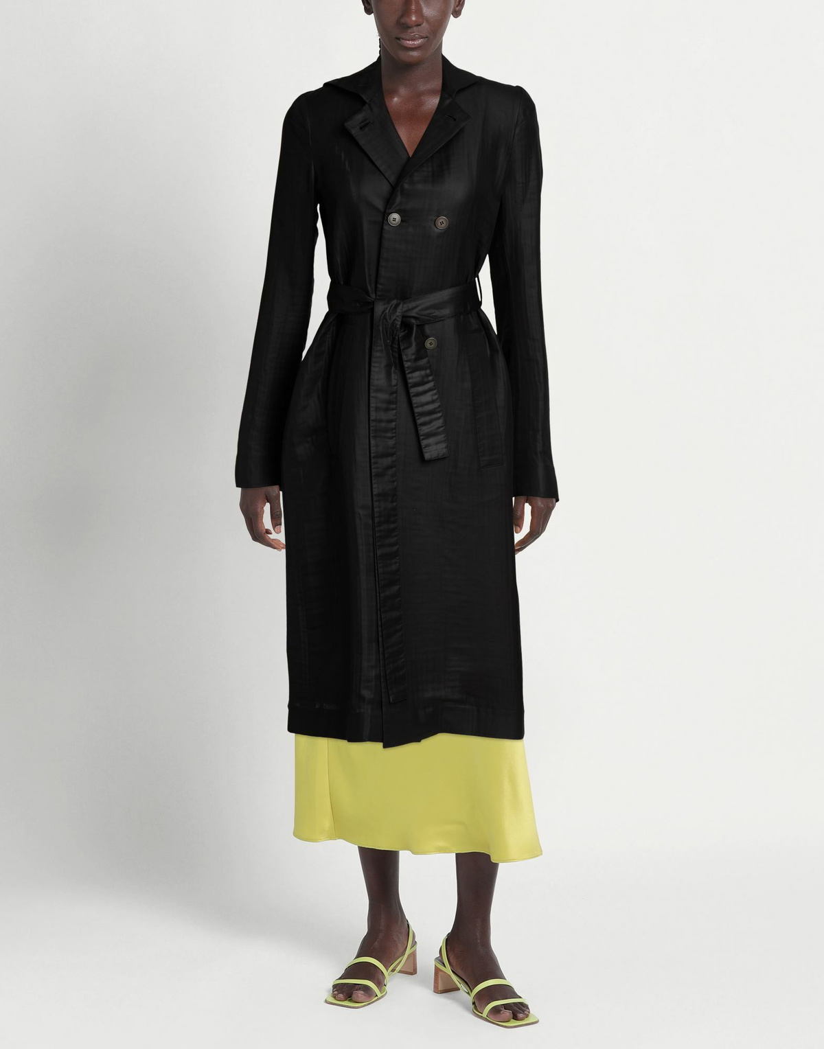 Sapio Womens Overcoat & Trench Coat in Black
