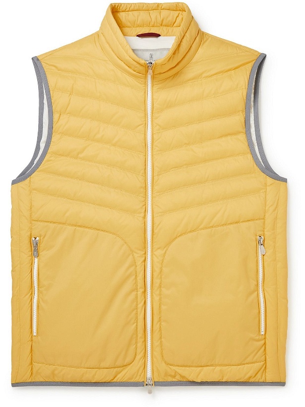 Photo: Brunello Cucinelli - Quilted Shell Down Gilet - Yellow