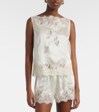 Dôen Iona lace-trimmed silk shorts