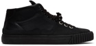 Maison Margiela Black Leather Mid-Top Sneakers