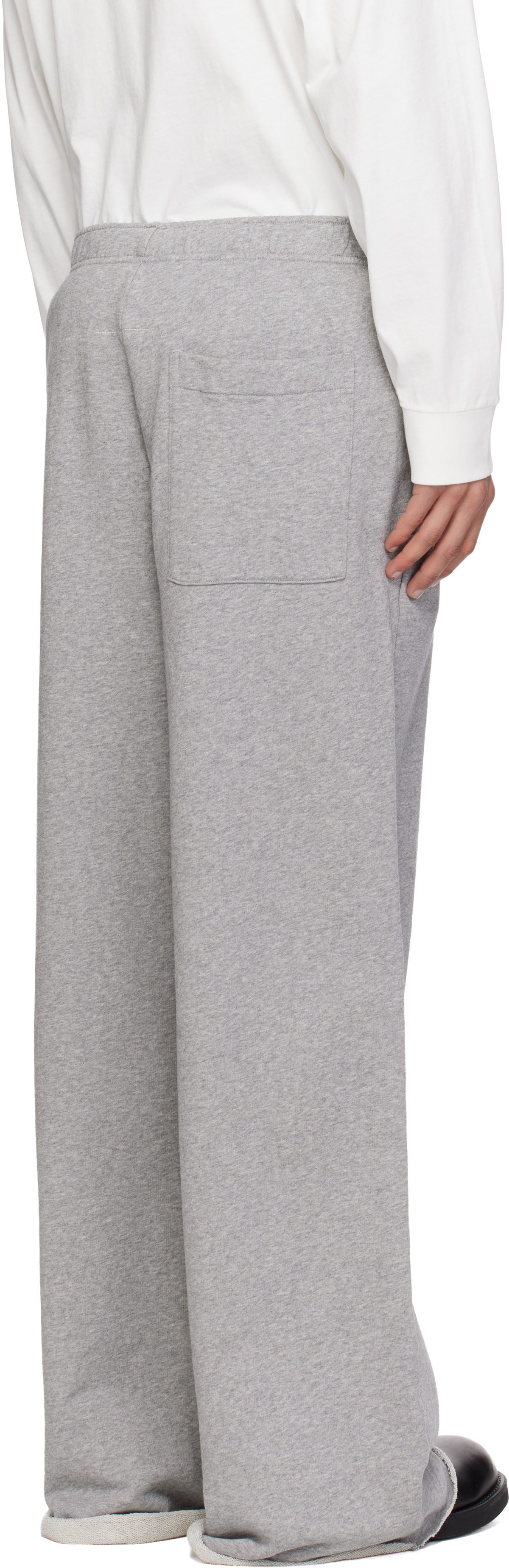MM6 Maison Margiela Gray Embroidered Logo Sweatpants