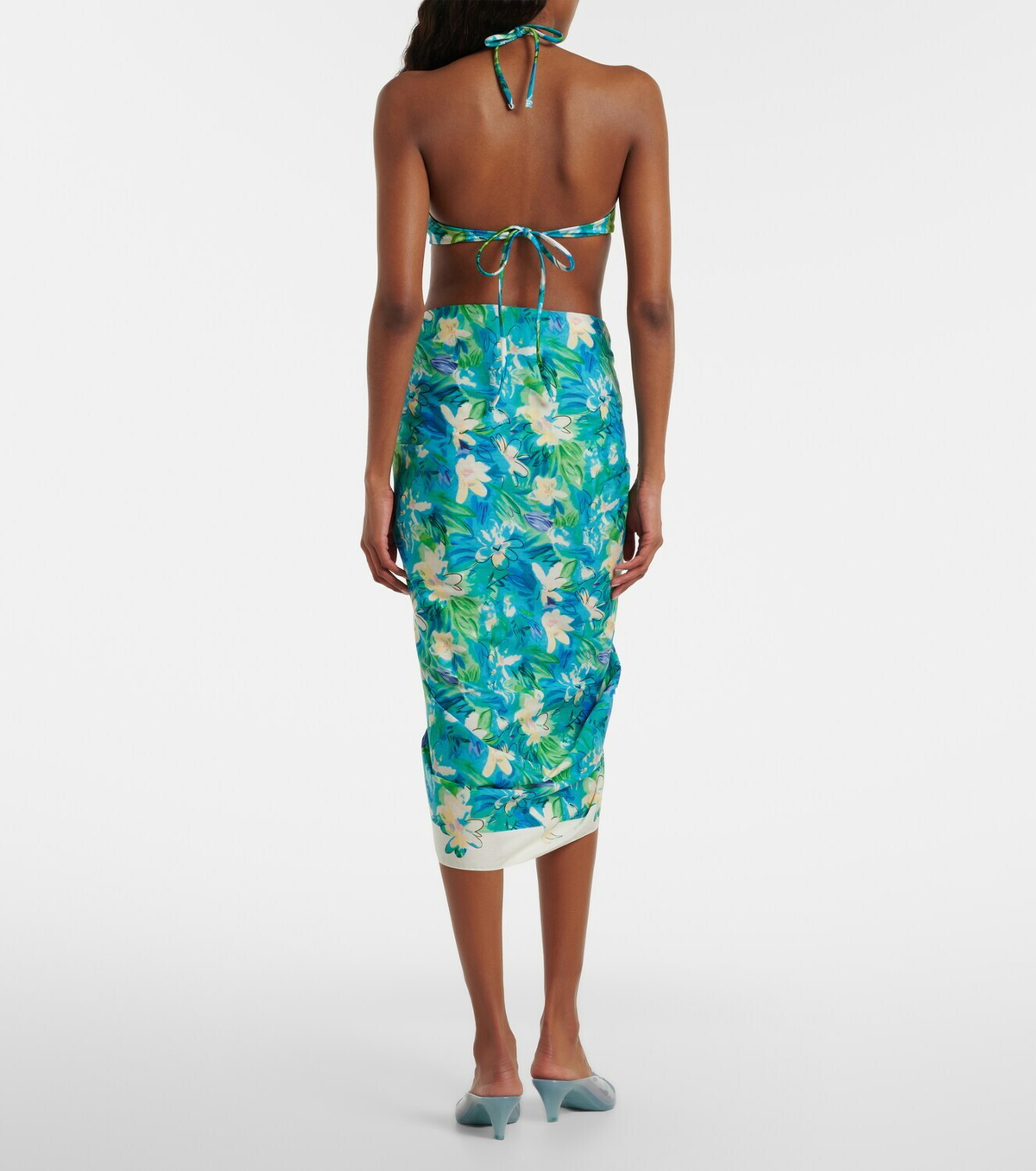 Chloé Floral cotton beach cover-up