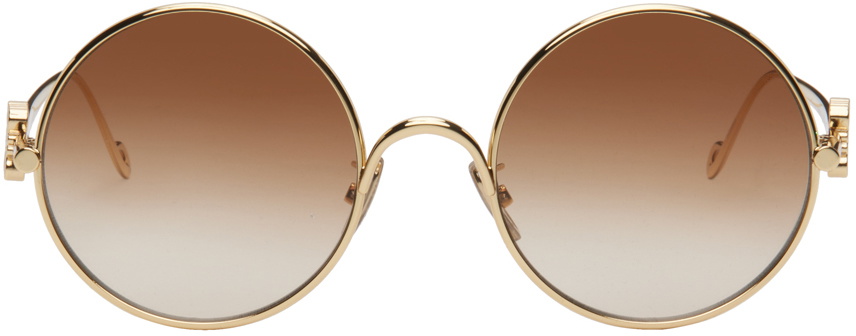 Loewe Gold Anagram Round Sunglasses Loewe