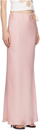 Olēnich Pink Floral Cutout Maxi Skirt
