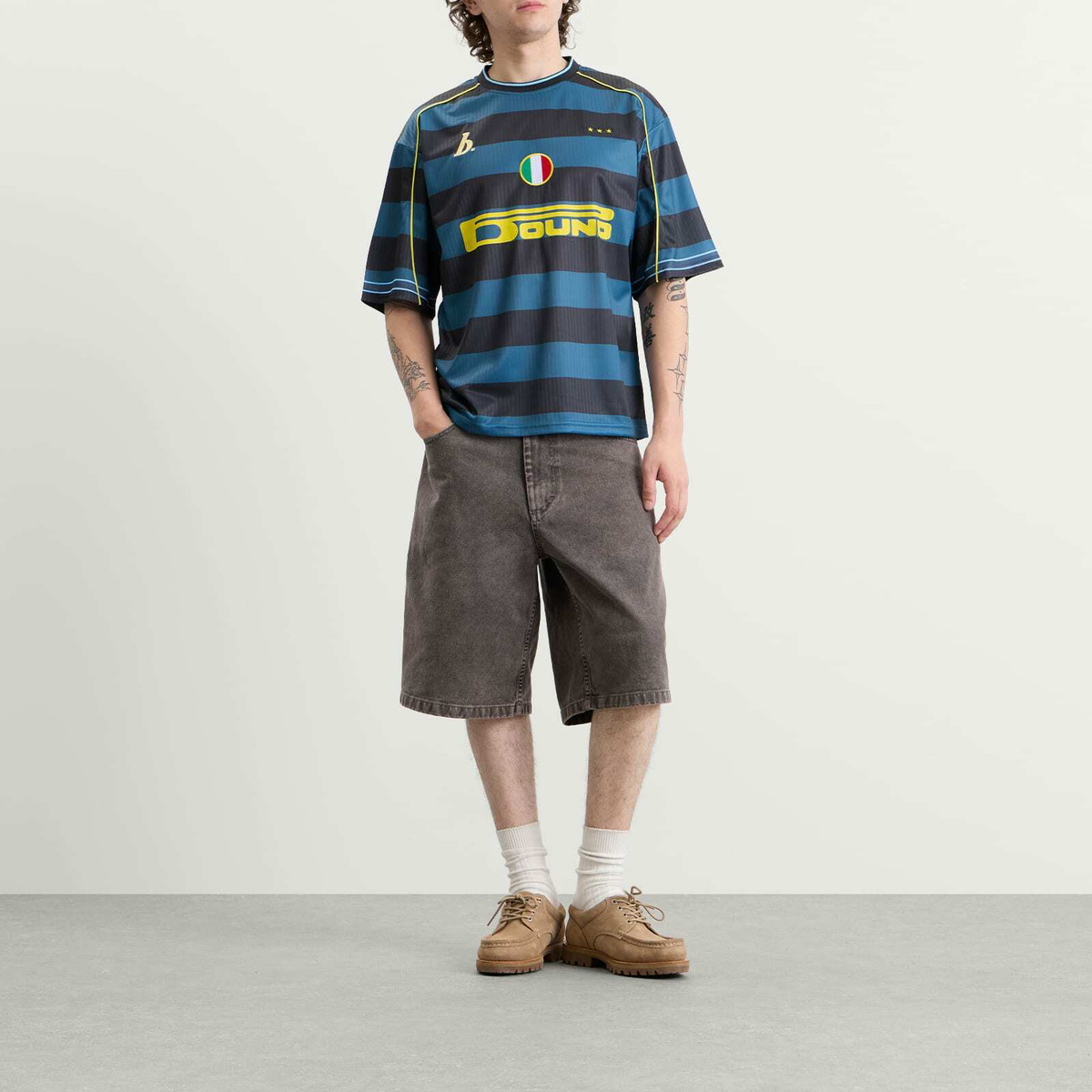 Bound Men's Nazarrio Football Shirt in Blue Stripe
