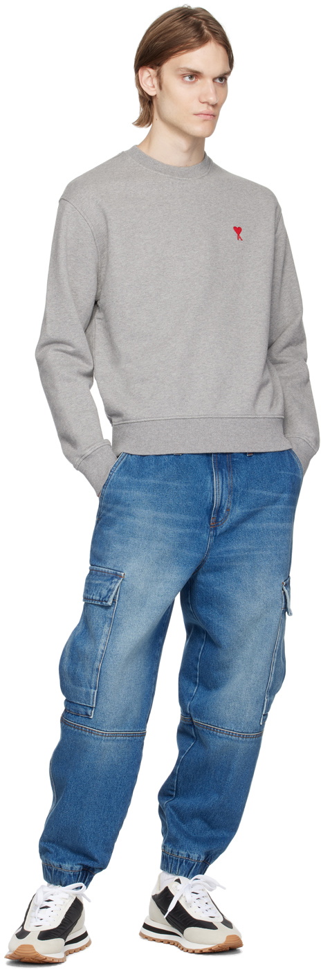 AMI Paris Gray Ami de Cœur Sweatshirt