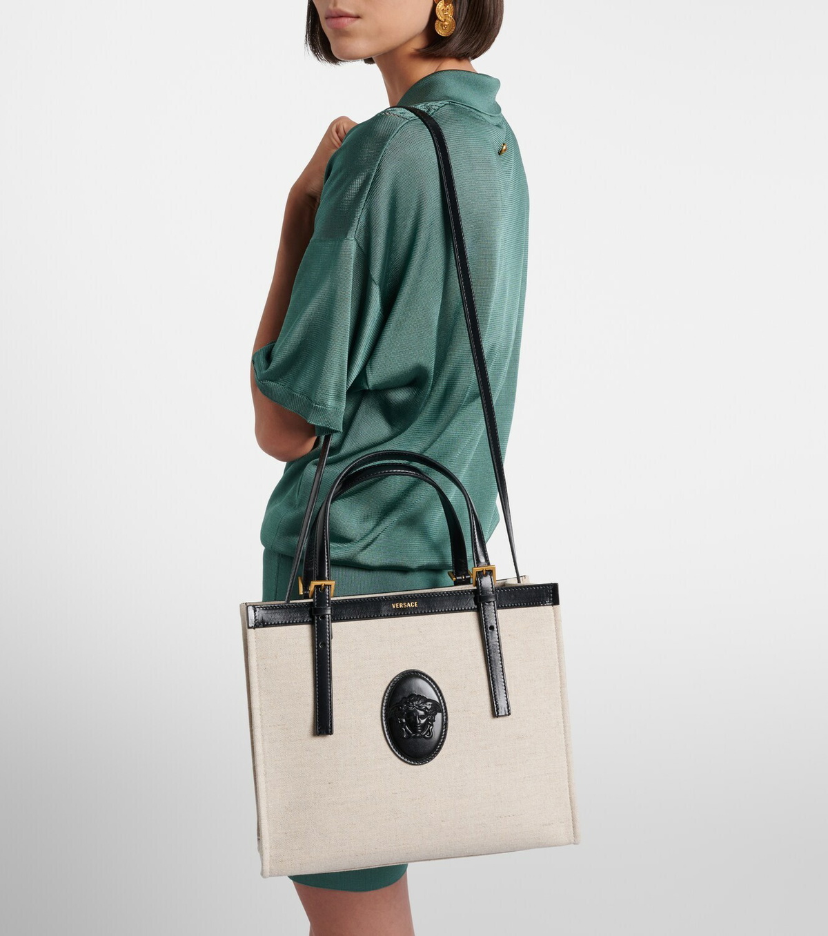 Versace Rivière Small canvas tote bag