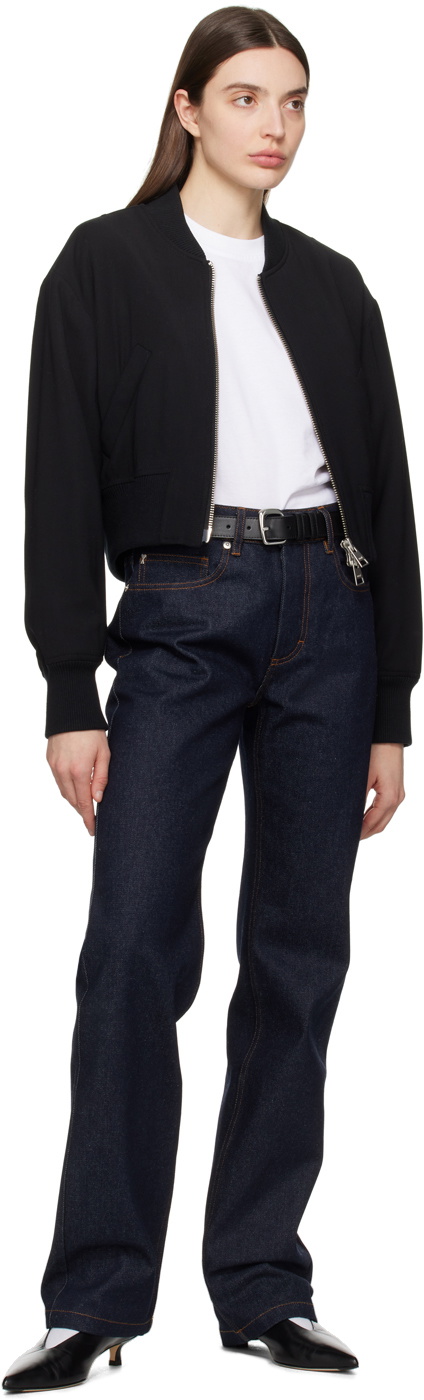AMI Paris Black Zip Bomber Jacket