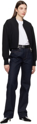 AMI Paris Black Zip Bomber Jacket