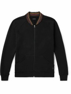 Paul Smith - Striped Cotton-Jersey Zip-Up Sweatshirt - Black