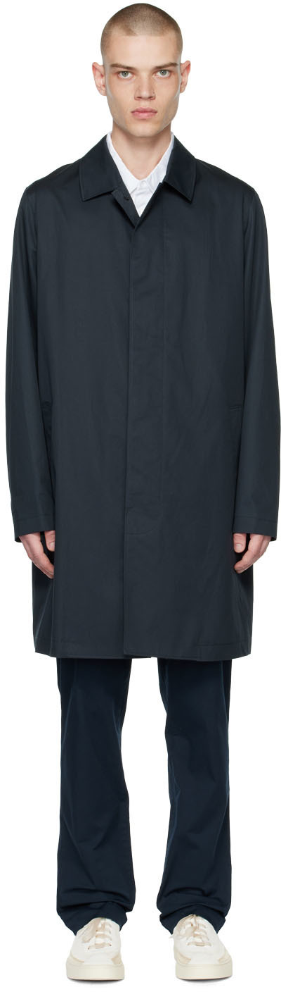 Sunspel Navy Showerproof Coat