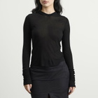 Rick Owens Women's Long Sleeve Hooded Top in Black