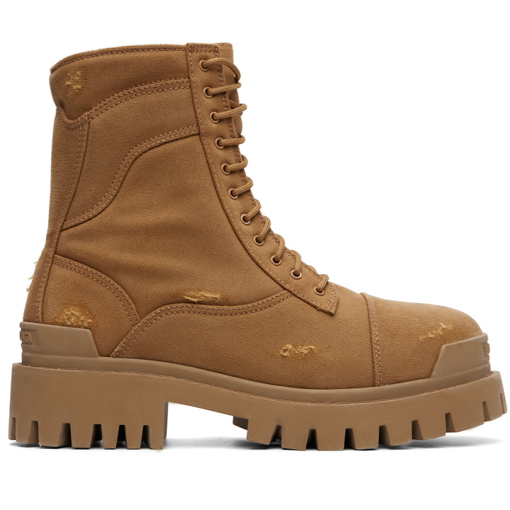 Photo: Balenciaga Tan Combat Strike Boots