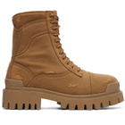 Balenciaga Tan Combat Strike Boots
