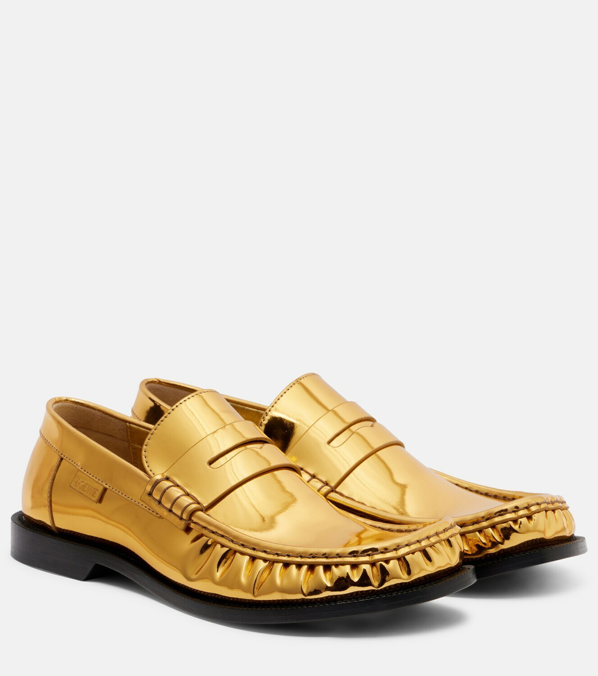 Loewe Campo mirrored leather penny loafers