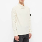 Stone Island Men's Stretch Wool Roll Neck Knit in Natural