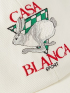 Casablanca - Logo-Embroidered Cotton-Twill Baseball Cap - Neutrals