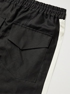 RHUDE - Collegiate Striped Linen and Silk-Blend Drawstring Track Pants - Black