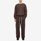 Les Tien Men's Heavyweight Crop Crew Sweat in Washed Brown Fig