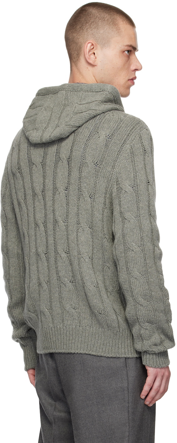 Ralph Lauren Purple Label Gray Cashmere Hoodie