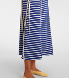 Plan C Striped cotton jersey midi dress