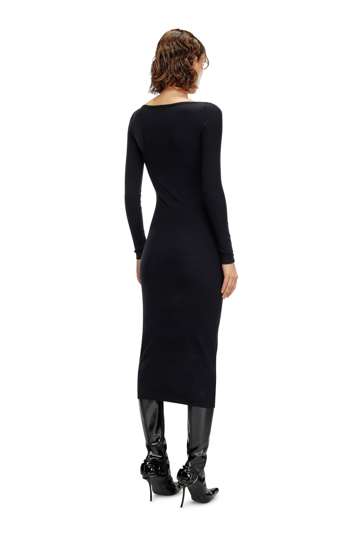 Diesel Scoop-neck midi dress - Dresses Womens in Black Diesel Diesel Scoop-neck midi dress - Dresses Womens in Black Diesel