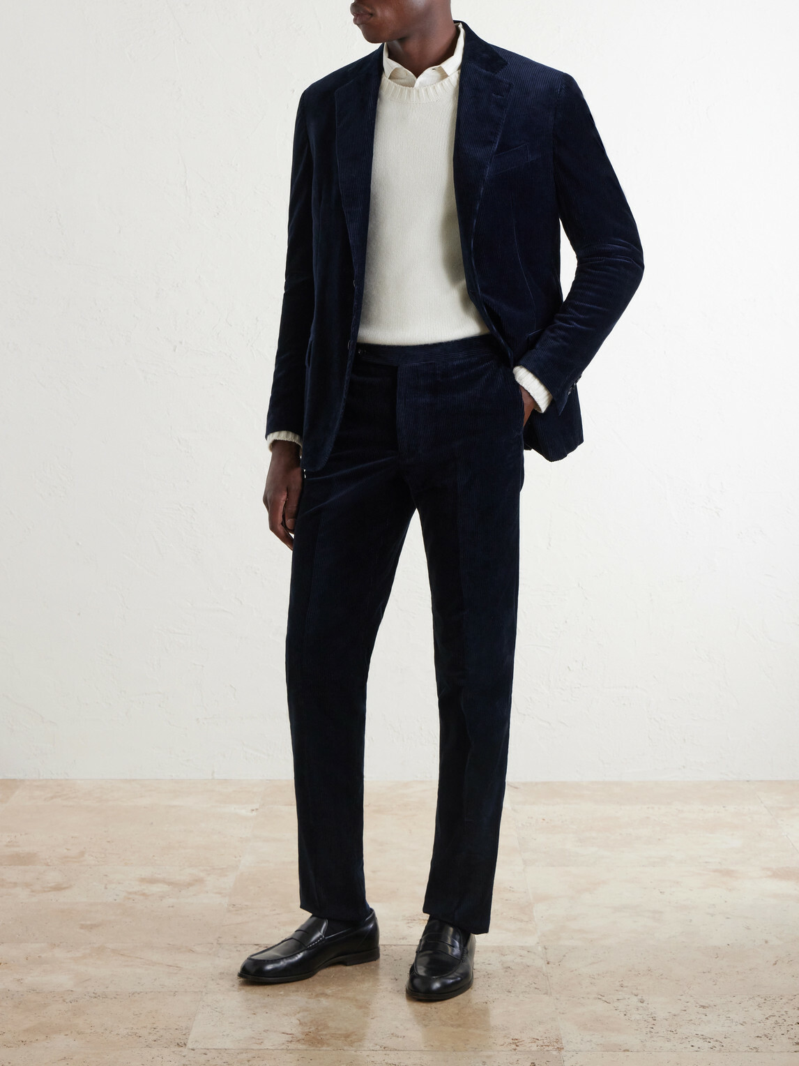 De Petrillo - Riviera Cotton-Blend Corduroy Suit Jacket - Blue
