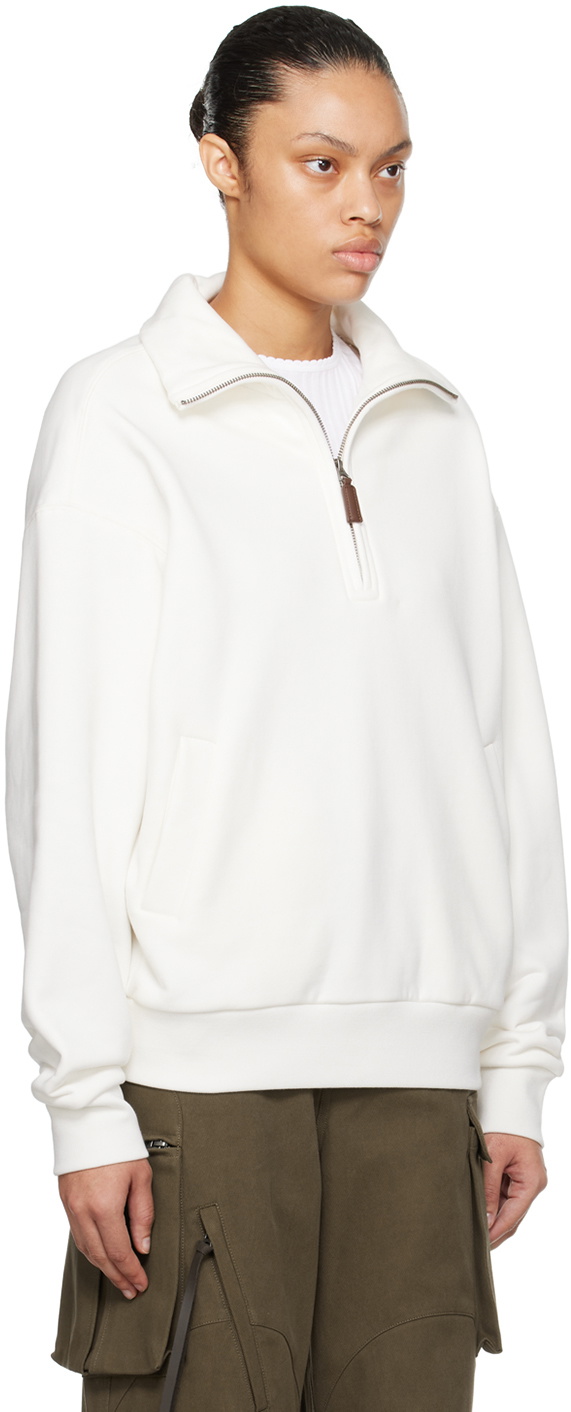 Fax Copy Express White Half-Zip Sweatshirt