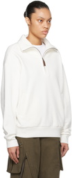 Fax Copy Express White Half-Zip Sweatshirt