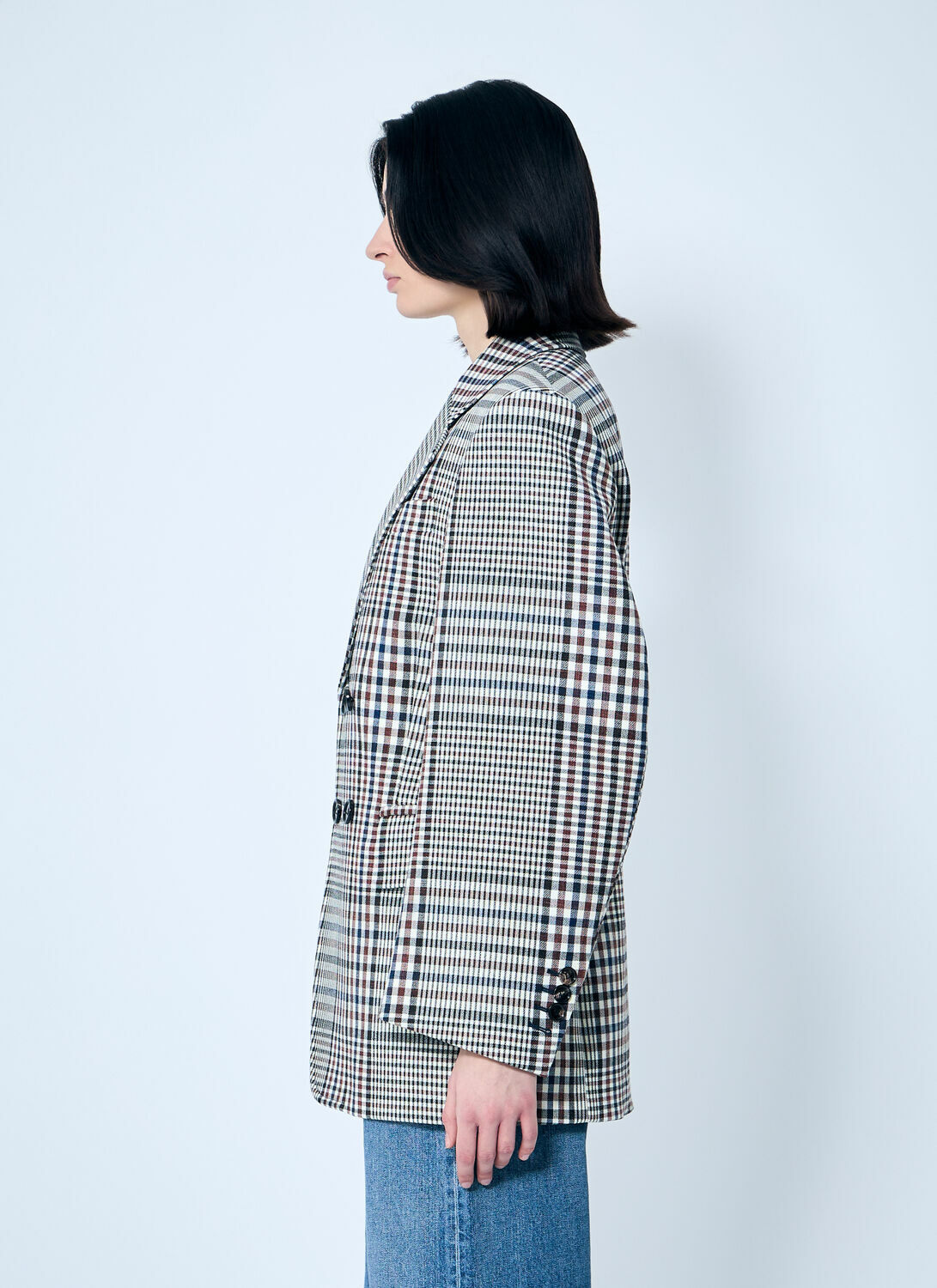 Bottega Veneta Structured Check-Cotton Blazer