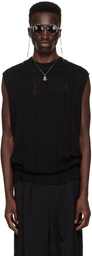 YOHJI YAMAMOTO Black Distressed Vest