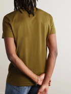 Balmain - Logo-Flocked Cotton-Jersey T-Shirt - Yellow
