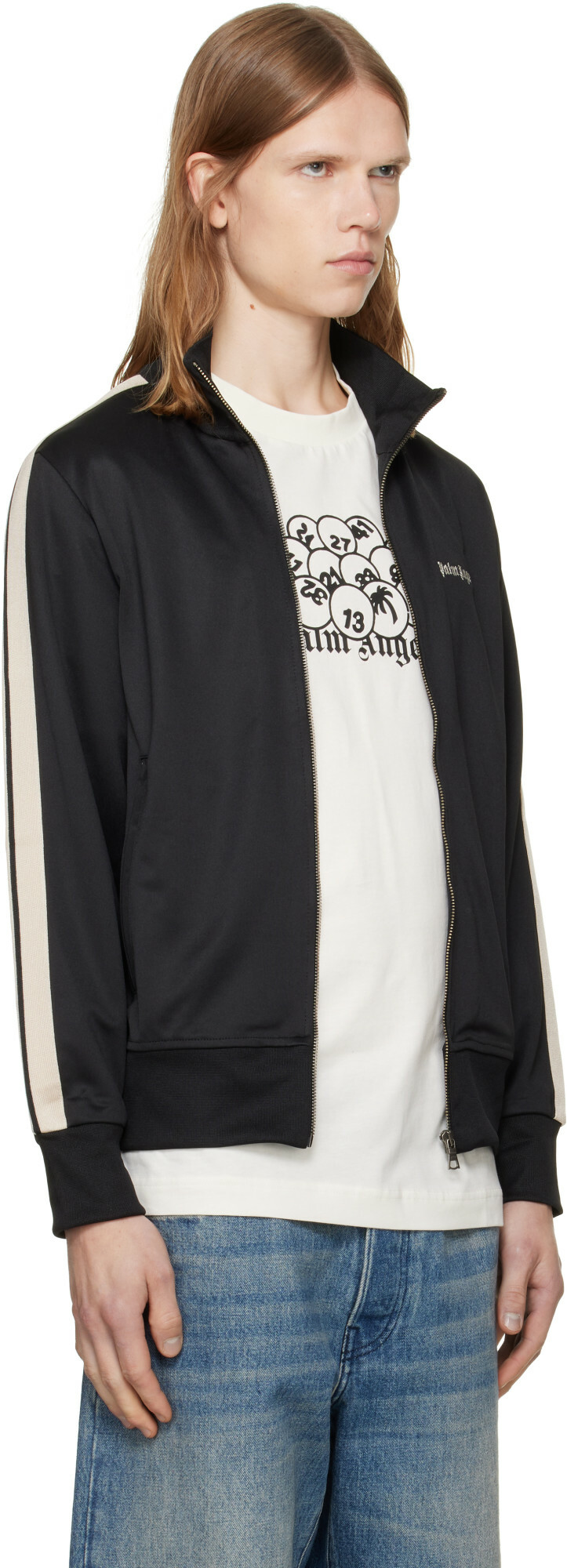 Palm Angels Black Classic Logo Track Jacket