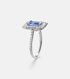 Suzanne Kalan 18kt white gold ring with sapphires and diamonds