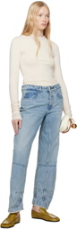 Jil Sander Blue Darted Jeans