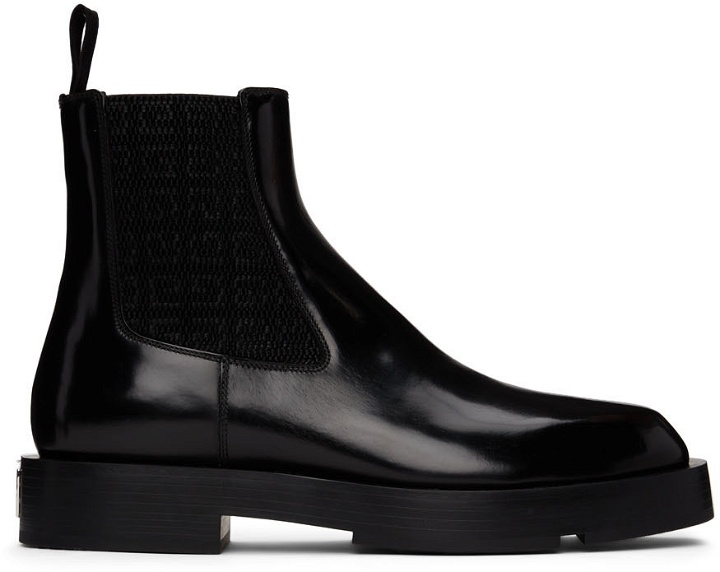 Photo: Givenchy Black Squared Low Chelsea Boots