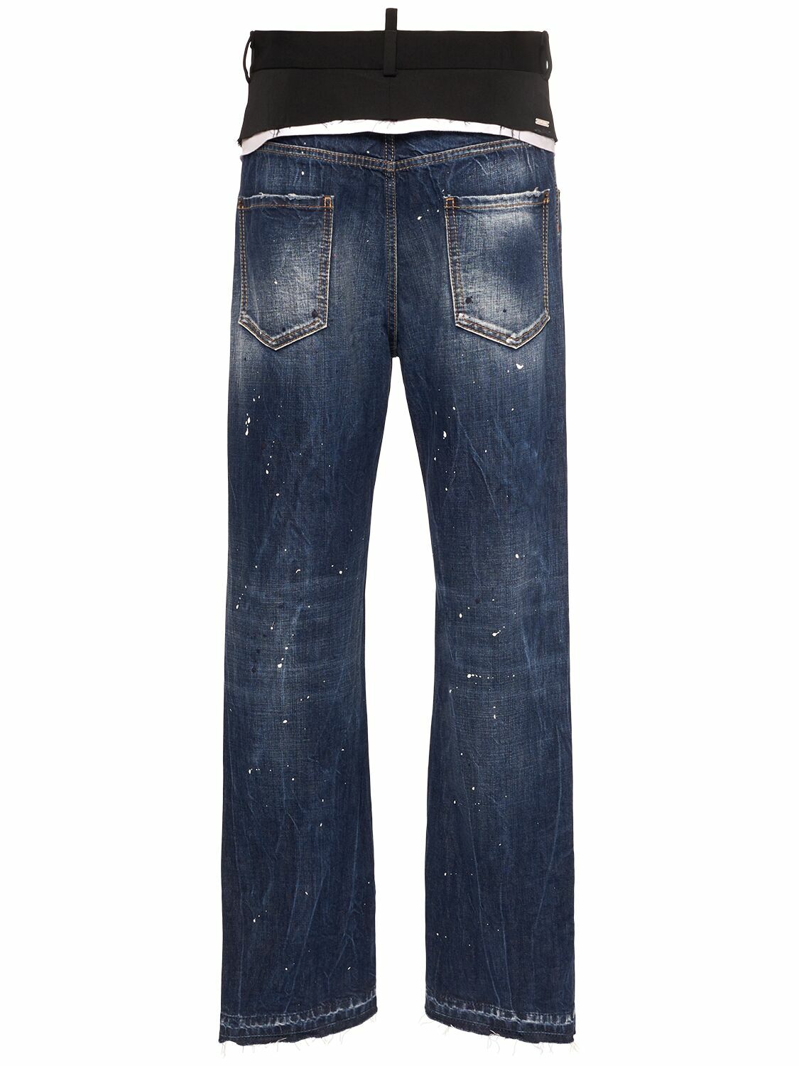 DSQUARED2 Denim & Canvas Mid Rise Baggy Jeans Dsquared2