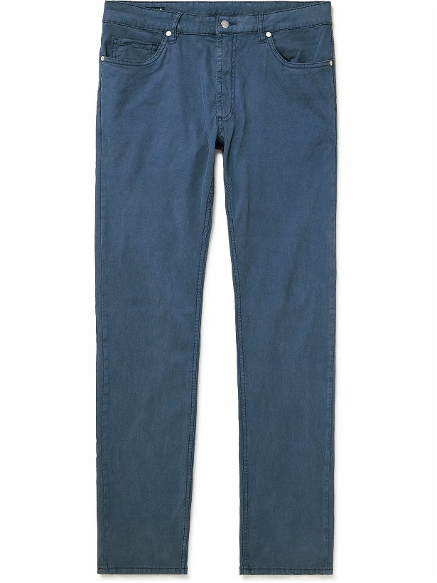 Photo: Peter Millar - Wayfare Slim-Fit Stretch-TENCEL™ and Cotton-Blend Twill Trousers - Blue