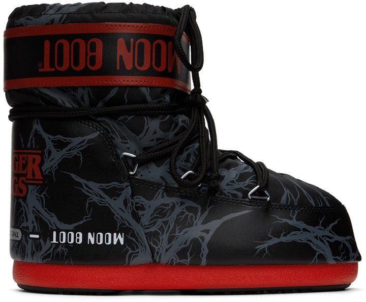 Photo: Moon Boot Black & Red Stranger Things Edition Icon Low Boot