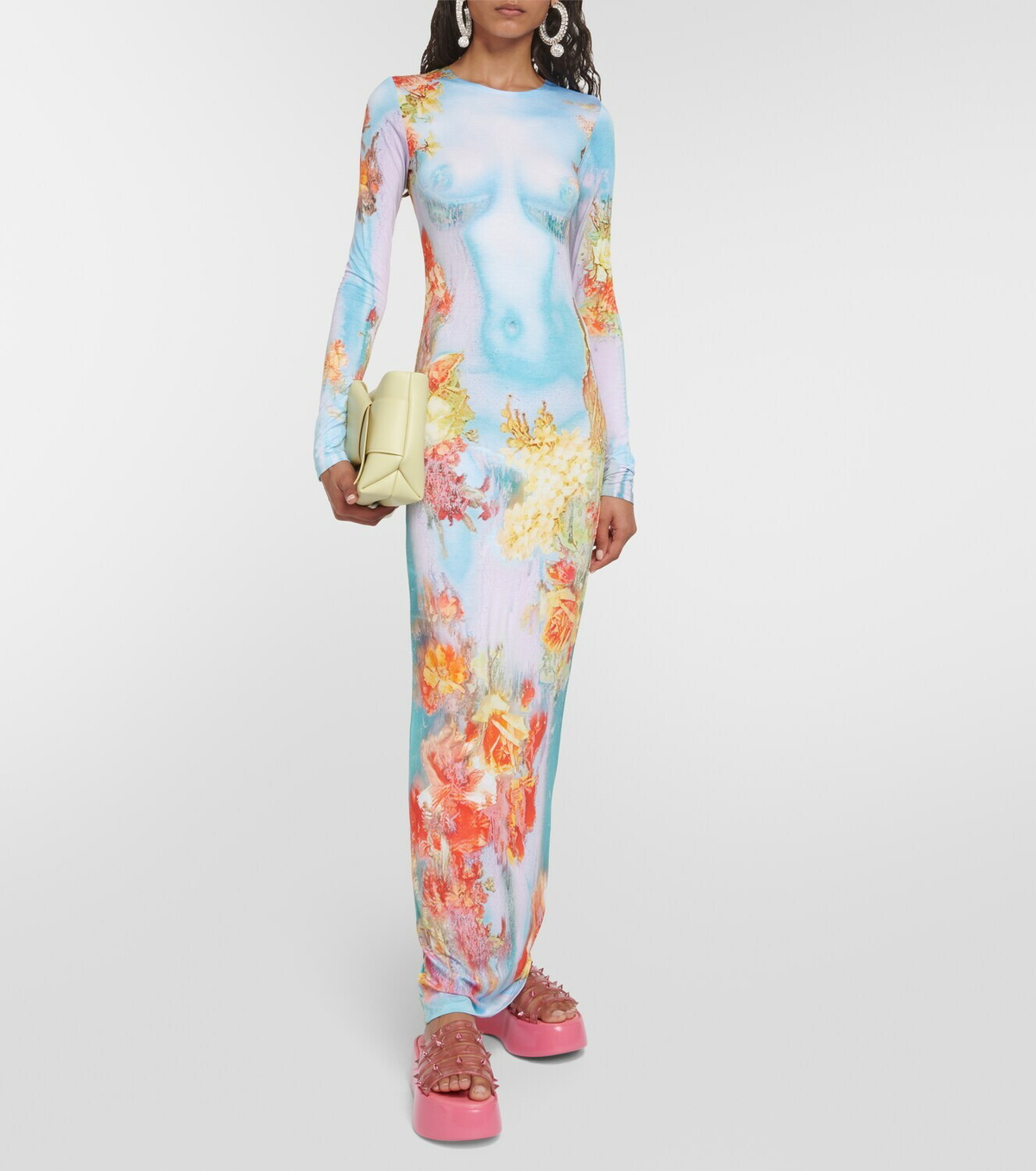 Jean Paul Gaultier Floral trompe l'œil printed maxi dress Jean Paul